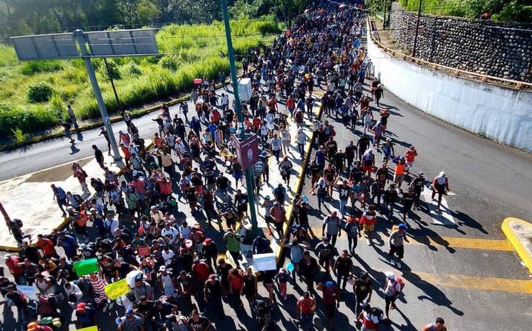 Caravana migrante Migrantes en la frontera sur migrantes buscan