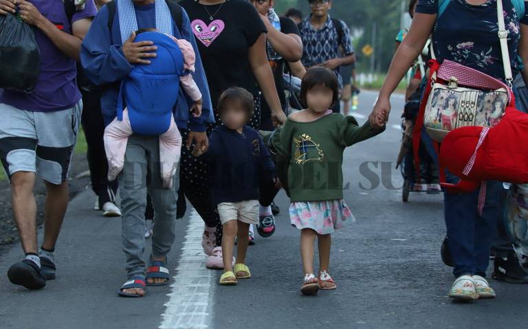 Migrantes en la frontera sur ni os en la caravana migrante